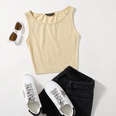 Обычный короткий жилет-топ Shein