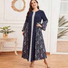 Мрамор Повседневный Платья размер плюс Shein