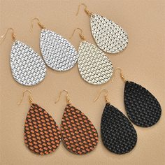 екстурированные серьги-подвески 4 пары Shein