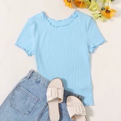 Трикотажный топ с оригинальной отделкой Shein