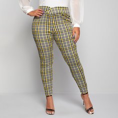 Асимметричные брюки в клетку размера плюс Shein