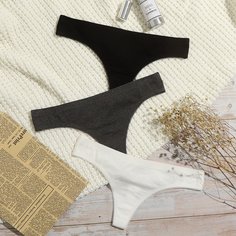 3 пакета однотонные трусики Shein