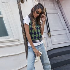 Трикотажный жилет с узором Shein