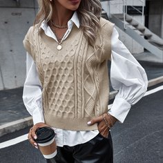 Однотонный трикотажный жилет Shein