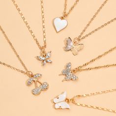 6шт ожерелье с бабочкой Shein