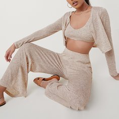 Кроп майка с v-образным воротником, брюки и пальто Shein