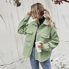 Асимметричное пальто с карманом Shein