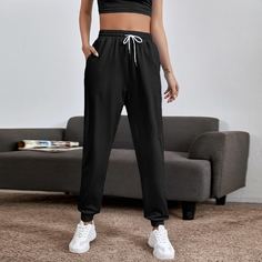 Спортивные брюки на кулиске с карманом Shein