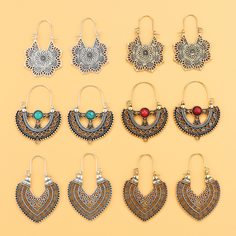 6 пар серьги-кольца в богемском стиле Shein