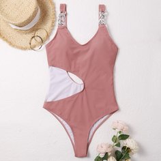 Слитный купальник с разрезом Shein
