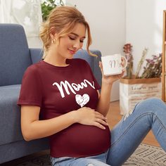 Maternity Топ с оригинальным принтом Shein