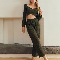 Одноцветный Повседневный Повседневный костюм Shein