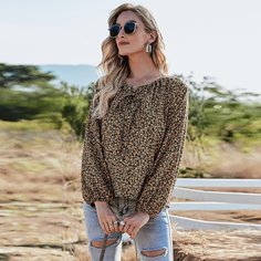 цветочный Бохо Блузы Shein