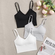 3 пакета однотонный бюстгальтер Shein