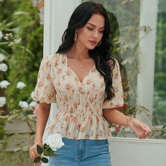 Шифоновая блузка с цветочным узором Shein