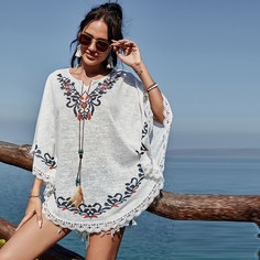Блузка с кружевной вставкой и цветочным принтом Shein