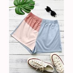 Контрастный Спортивный Шорты Shein