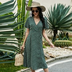 Платье с узлом и цветочным принтом Shein