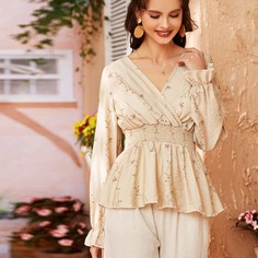 Блузка с v-образным воротником Shein