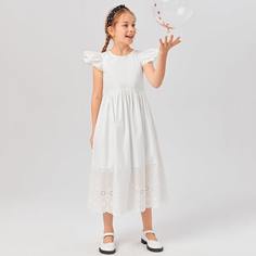 Платье с вышивкой для девочек Shein
