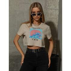 Графический Повседневный Футболки Shein