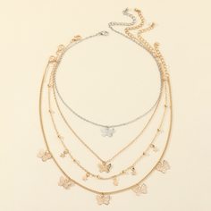 4шт ожерелье с бабочкой Shein