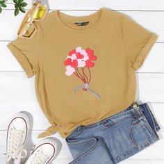 Футболка с принтом сердечка Shein