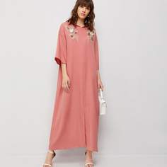 Платье с капюшоном и аппликацией Shein