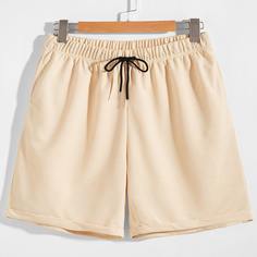 Мужские однотонные спортивные шорты на кулиске Shein