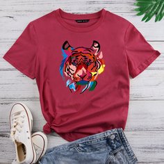 Футболка с принтом тигра Shein