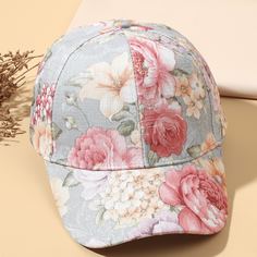 Бейсболка с цветочным принтом Shein