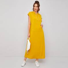 Платье на кулиске с капюшоном и карманом Shein