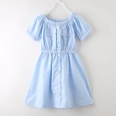 Платье с карманом и пуговицами для девочек Shein