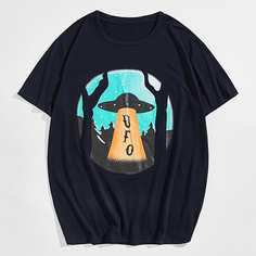 Мужская футболка с коротким рукавом и графическим принтом Shein