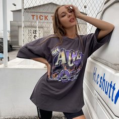 Футболка с текстовым рисунком Shein