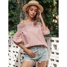узел Одноцветный Бохо Блузы Shein