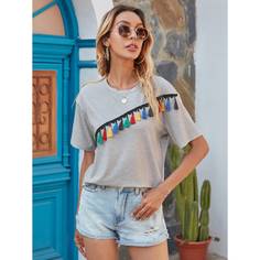 Бархома Повседневный Футболки Shein