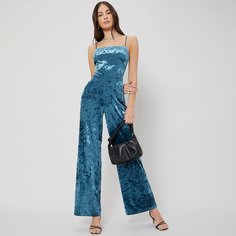 Бархатный комбинезон на бретелях Shein