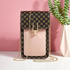 На цепочке Геометрический принт Модный Сумка через плечо Shein