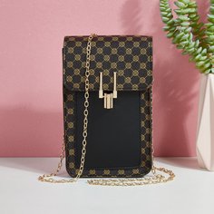 На цепочке Геометрический принт Элегантный Сумка через плечо Shein