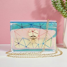 На цепочке Геометрический принт Модный Сумка через плечо Shein