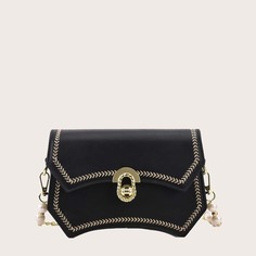 На цепочке с жемчугом Одноцветный Модный Сумка через плечо Shein