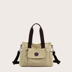 двойная ручка Одноцветный Круто Сумки-тоут Shein