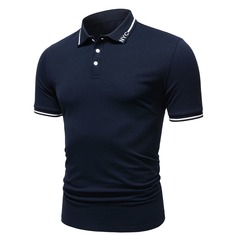 Мужская рубашка-поло с текстовым принтом Shein