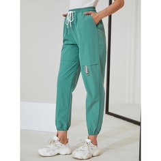 на кулиске буква Повседневный Брюки Shein