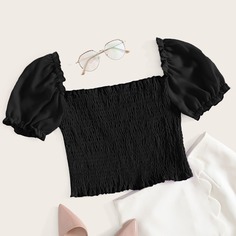 Шифоновый топ с пышным рукавом Shein