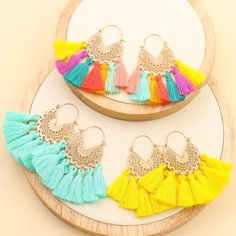 Серьги-подвески с бахромой 3 пары Shein
