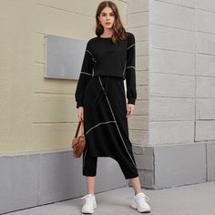 Контрастный пуловер и брюки Shein