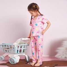 Пижама с графическим принтом для девочек Shein