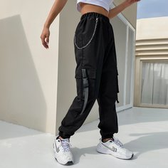 Карман Одноцветный Повседневный Брюки Shein